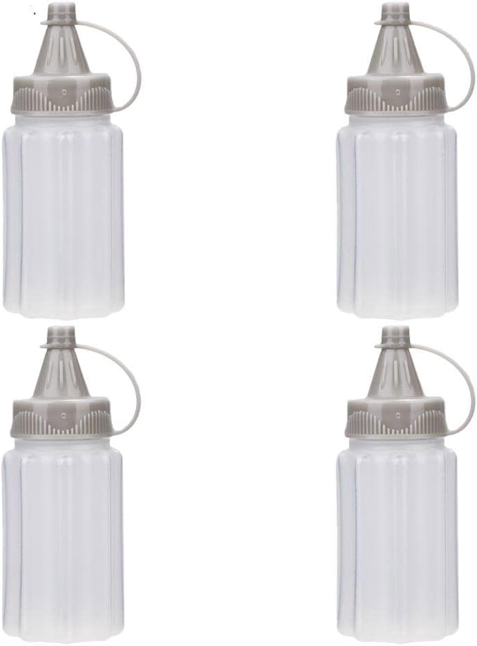 4pcs Plastic Squeeze Condiment Bottles for BBQ and Camping