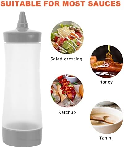 UPKOCH 3PCS Squeeze Condiment Bottles Grey 1