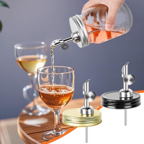 Auto-locking Flip Salad Dressing Dispenser Spouts for Mason Jars Silver