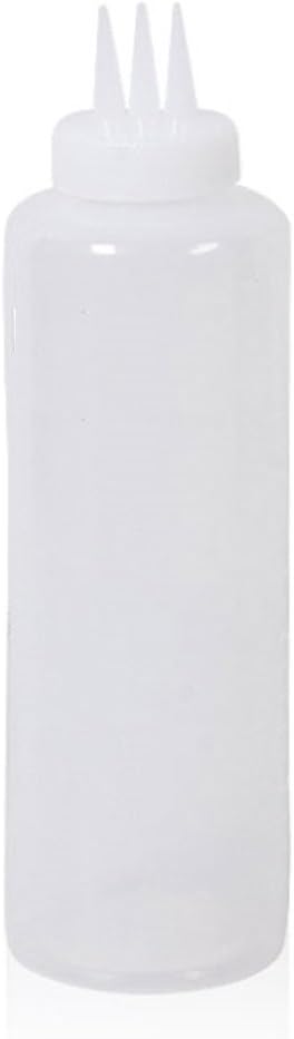 SUPIA 3 Hole Condiment Squeeze Bottles 14oz White