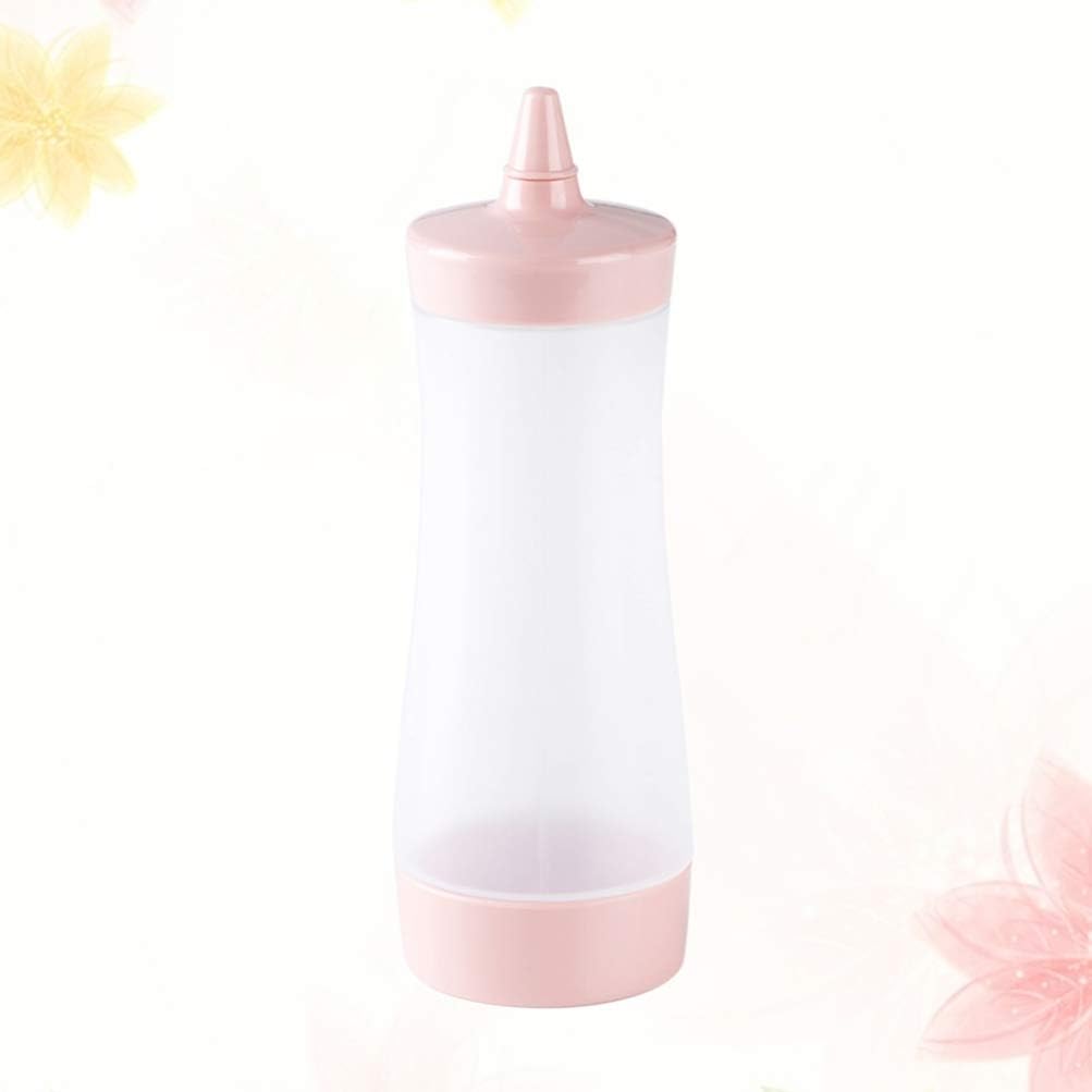 DOITOOL 3PCS Plastic Condiment Squeeze Bottles with Cap Pink