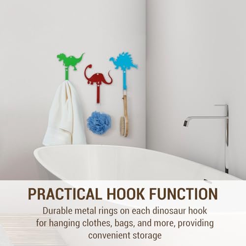 MyGift Fun Dino Coat Hooks 3 Piece Set