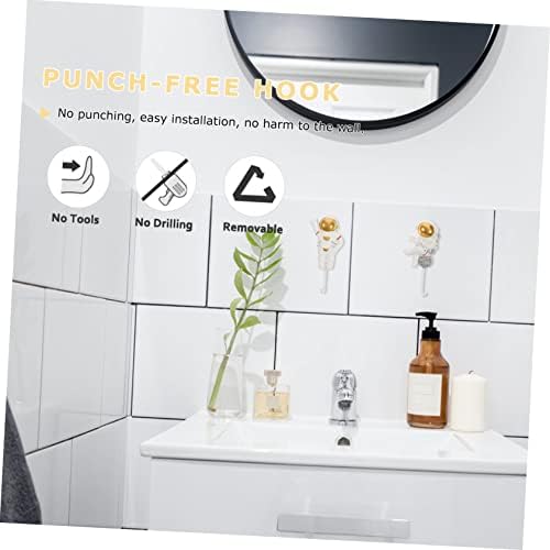 VICASKY 4pcs Space-Themed Astronaut Hooks Wall Decor 1