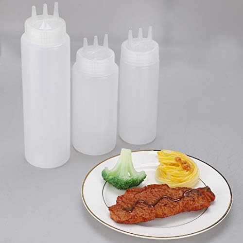 Uxcell 23oz Plastic Squeeze Bottle with 3 Holes