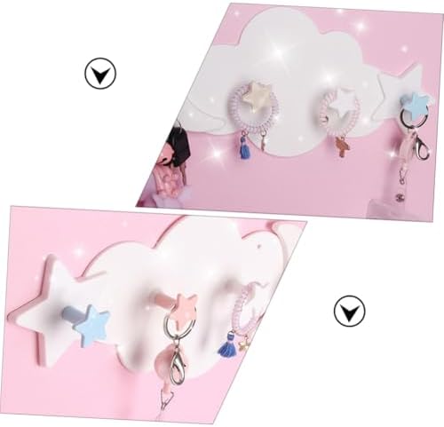 Ciieeo 2pcs Star Moon Wall Hooks for Coats Keys Towels