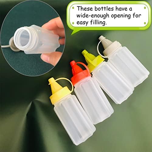 HYMAOME 4pcs Mini Condiment Squeeze Bottles for Lunch Travel