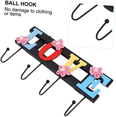 4 Hook Wall Towel Rack with Decorative Design