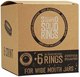 Trellis Co Stamped Stainless Steel Canning Jar Bands 6 Pack