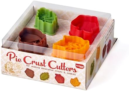 Talisman Designs Plunger Pie Crust Cutters 4-Piece Set