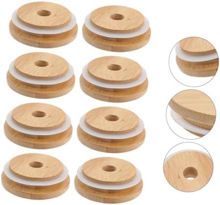 4pcs Mason Jar Lids with Straw Hole Reusable