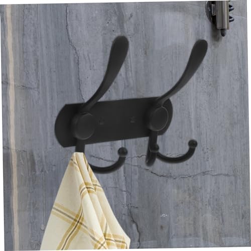 Holibanna 3-Piece Wall Hooks Black Towel Hooks Key Hangers