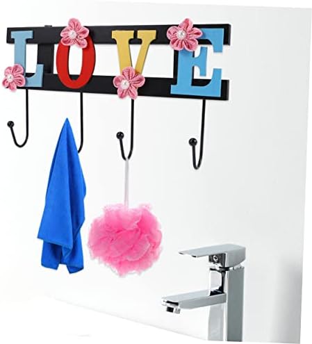 4 Hook Wall Towel Rack with Decorative Design
