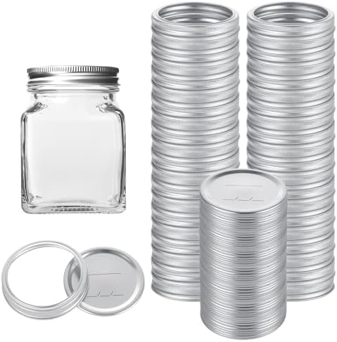 LOYORTY 100 Pcs Mason Jar Lids with Rings Set