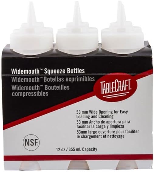 Tablecraft Wide Natural 12 Oz Squeeze Dispenser - 6PK