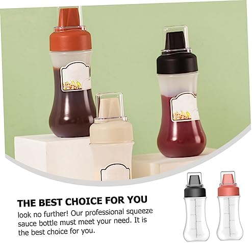KICHOUSE 2pcs Condiment Squeeze Bottles with Measurement