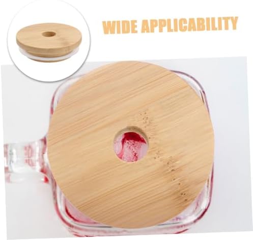 BRIGHTFUFU 6pcs Wooden Replacement Lids for 70MM Mason Jars
