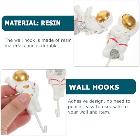 FOMIYES 4Pcs Astronaut Shape Wall Hooks 1
