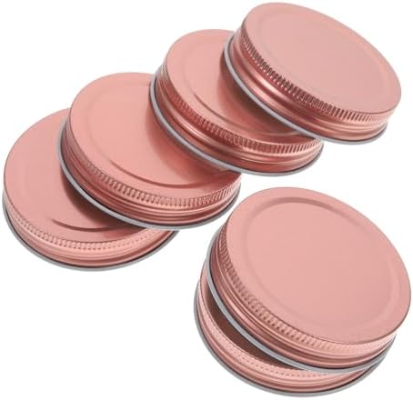 Garneck 12pcs Wide Mouth Mason Jar Lids in Rose Gold