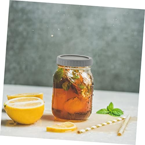 3 Sets Mason Jar Lids Kitchen Jar Protectors Grey