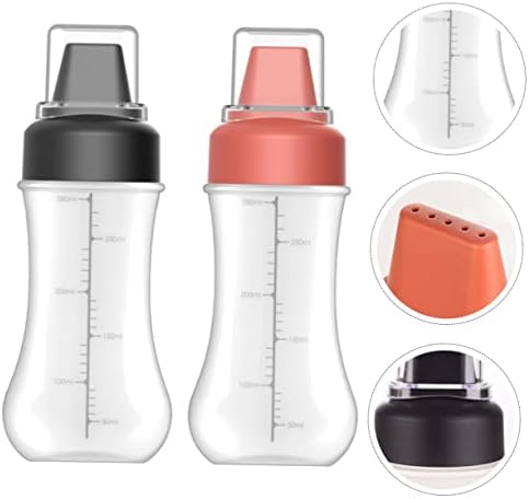 OKUMEYR 2 Pack 350ml Condiment Squeeze Bottles with Scale 1