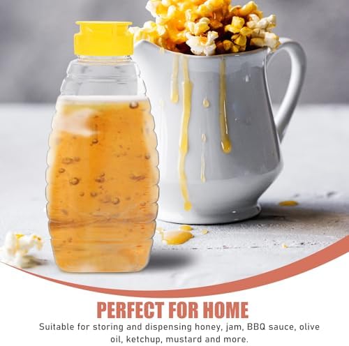 18Oz Squeeze Honey Jars with Flip Lids - 4 Pack