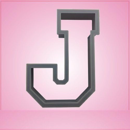 CusCus Varsity Letter J Cookie Cutter 2 Inch Plastic