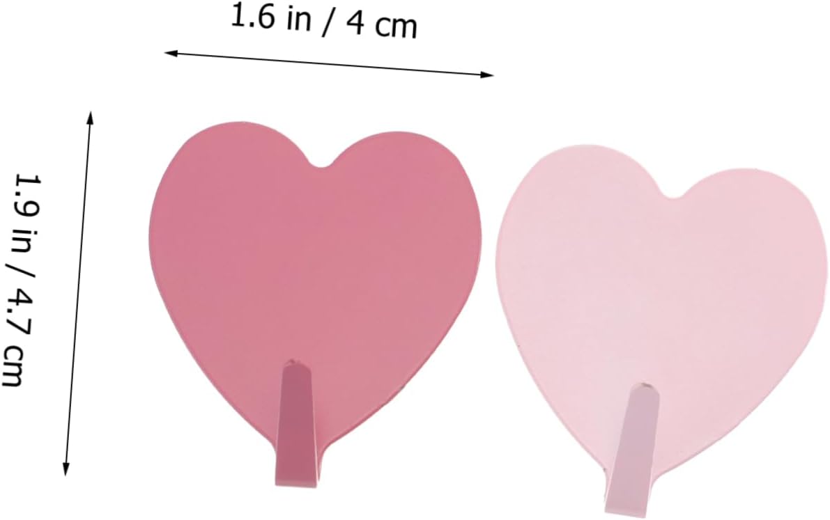 10pcs Heart Shaped Wall Hooks Non Punching Stainless Steel Easy Install