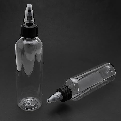 LUORNG 5pcs Condiment Squeeze Bottles 4 oz Empty Plastic Twist Top Dispensing Set