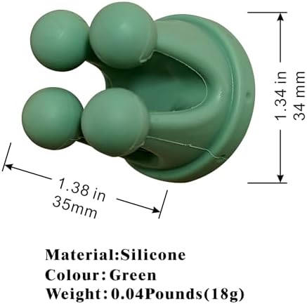 Silicone Sticky Hook 3 Pcs - Crown-Shaped Green