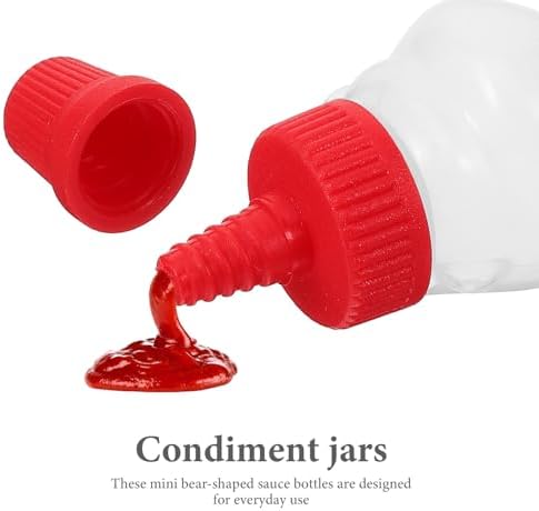 Homoyoyo 4pcs Mini Ketchup Bear Squeeze Bottles