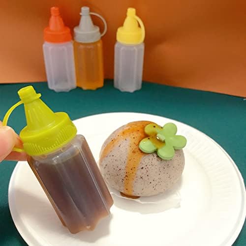 HYMAOME 4pcs Mini Condiment Squeeze Bottles for Lunch Travel