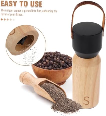 HAKIDZEL Manual Wooden Pepper Grinder Set