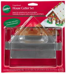 Wilton 3 Piece Gingerbread House Metal Cookie Cutters 1