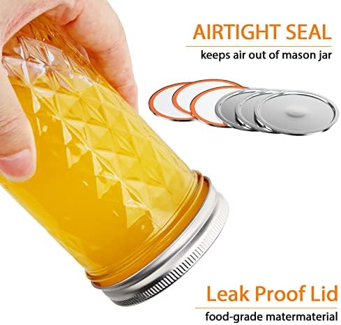 48Pcs Canning Rings and Lids Set for Mason Jars