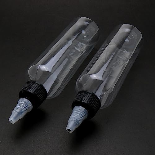 LUORNG 5pcs Condiment Squeeze Bottles 4 oz Empty Plastic Twist Top Dispensing Set