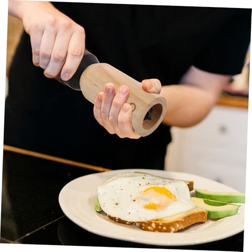 OKUMEYR Manual Wooden Pepper Grinder with Black Top