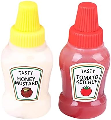Mini Ketchup Bottles 2Pcs Clear Squeeze Condiment Dispensers