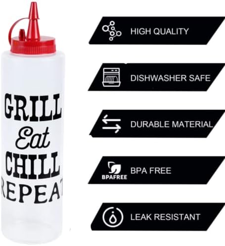 LSM Condiment Squeeze Bottles 14oz Set of 2