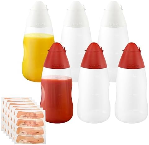 YEUIKERR 6 Pack Condiment Squeeze Bottles 12 oz 1