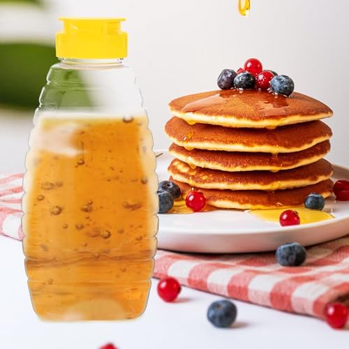 18Oz Squeeze Honey Jars with Flip Lids - 4 Pack