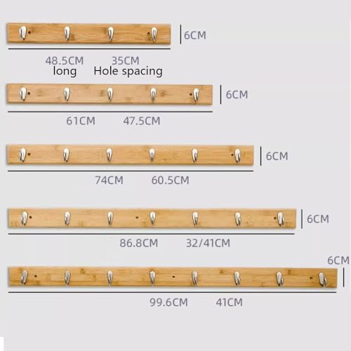 GRFIT Wall-Mounted Coat Rack No Drill Brown Small 1