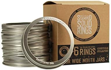 Trellis Co Stamped Stainless Steel Canning Jar Bands 6 Pack