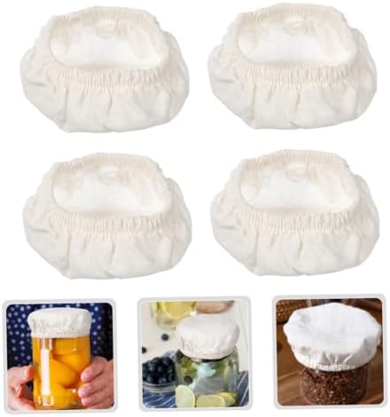 PRETYZOOM 4pcs Cotton Jar Lids for Canning Storage 1