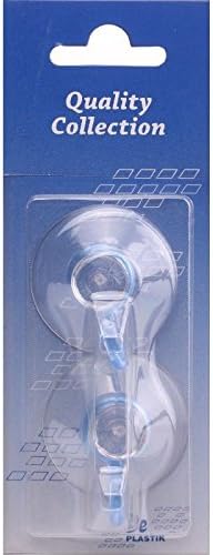 De Plastik 2 Piece Suction Hook Set Transparent Blue 1