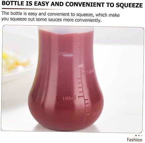 KICHOUSE 2pcs Condiment Squeeze Bottles with Measurement