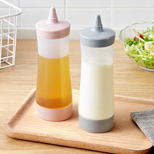 DOITOOL 3PCS Plastic Condiment Squeeze Bottles with Cap Pink