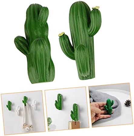 BESTonZON 2pcs Cactus Hook Resin Wall Storage Hooks