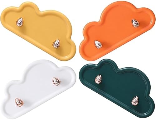 HOMSFOU Adhesive Cloud Key Hooks 4 Pack