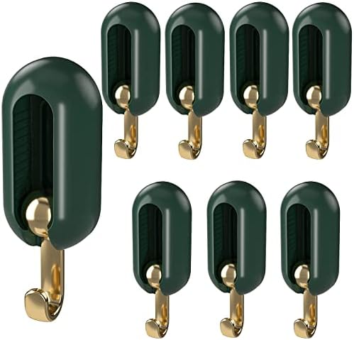 8 Pack Self-Adhesive Wall Hooks Green