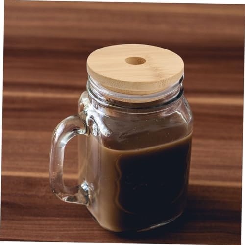 MAGICLULU 4PCs Wood Mason Jar Lids with Straw Hole